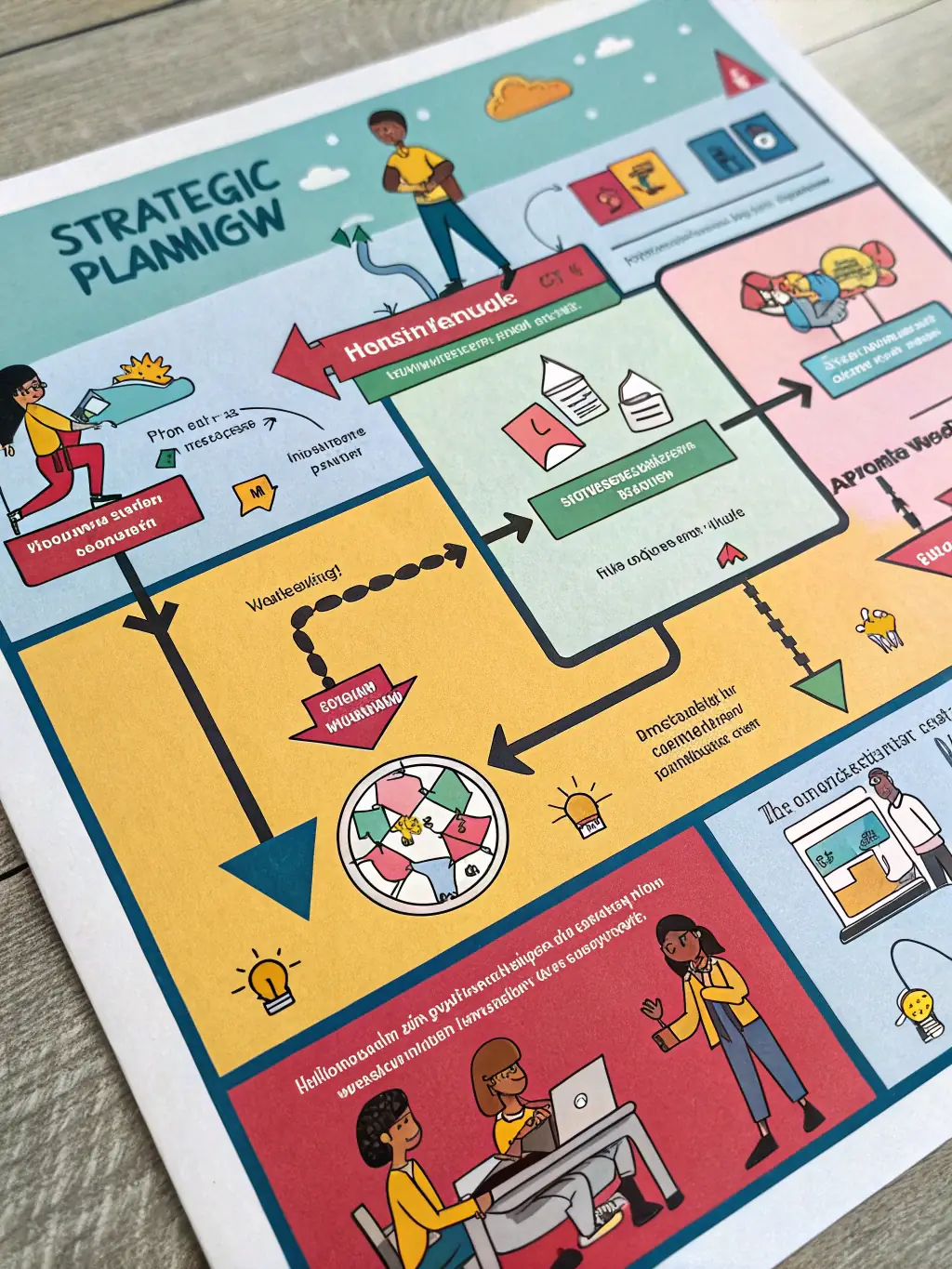 An illustration of process flow diagrams showing AS-IS and TO-BE states, with clear arrows and icons representing different steps, used to represent Eremona Consulting's Process Mapping & Business Analysis service.