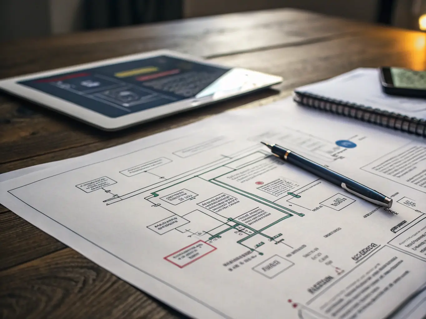 An illustration depicting a well-defined project scope with clear requirements outlined in a document, symbolizing clarity and precision in project planning.